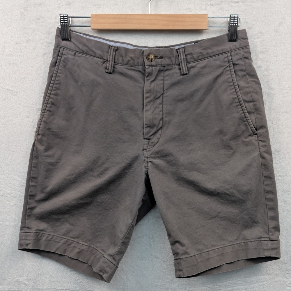 Polo Ralph Lauren Shorts Men's 30 Gray 9" Stretch Chino Classic Fit Pony Preppy